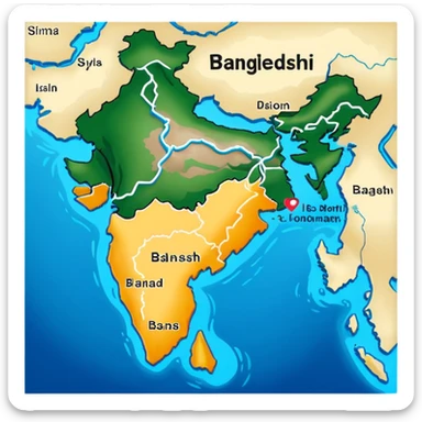 bangladesh map sticker