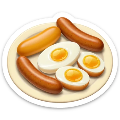 Two boiled eggs and two breakfast sausage  sticker