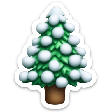 christmas tree with snow on it sticker