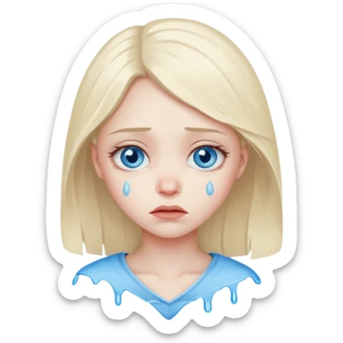 blue eyed girl with broken heart sticker