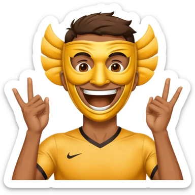 Gyokeres celebrating goal doing a mask either his hands sticker