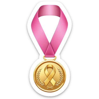 Gold medal with pink elements sticker