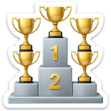 Podium with first and second place, write 1st and 2nd sticker