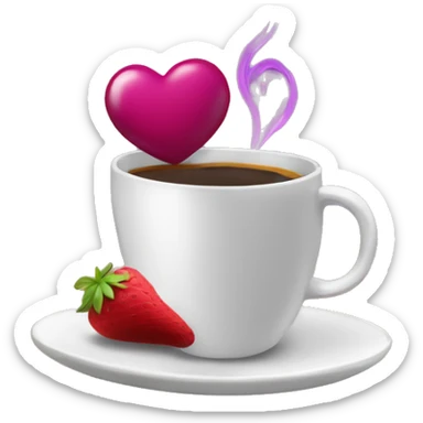 Corazón café  y un corazon morado abrazándose  sticker