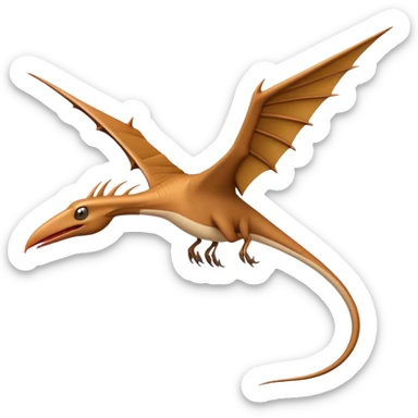 Cinematic Noble Pterodactyl Portrait Emoji, Poised and soaring, with a slender, aerodynamic body, expansive leathery wings outstretched, a long pointed beak, and keen, piercing eyes that exude aerial grace, Simplified yet sharply defined features, highly detailed, glowing with a soft, ethereal radiance, high shine, intelligent and commanding, stylized with an air of prehistoric flight mastery, focused and graceful, soft glowing outline, capturing the essence of a watchful and confident Pterodactyl that appears ready to glide out of the screen with effortless majesty! sticker