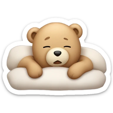 Cute teddy bear sleeping sticker