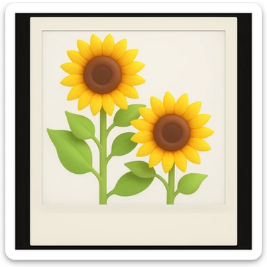 Add a polaroid frame to the image, keeping the same colors and style. sticker