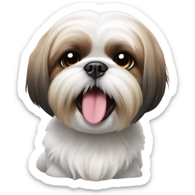 Perro shitzu con lengua afuera  sticker