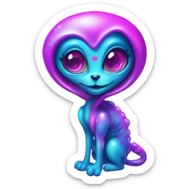 lisa frank alien sticker