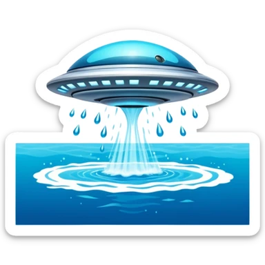 UFO crashing into ocean sticker