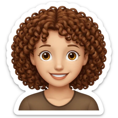 Nano con capelli ricci marroni, occhi marroni sticker