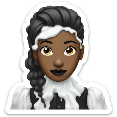 Goth Woman with shaving cream on her face sticker