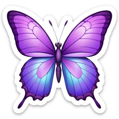 Purple butterfly with sharp ends on their wings sticker