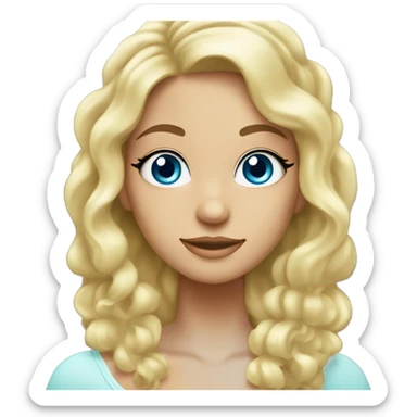 blonde girl with long wavy hair and blue eyes spa with cucumbers on eyes and a spa headband sticker