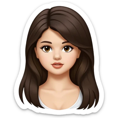 Selena Gomez long hair  sticker