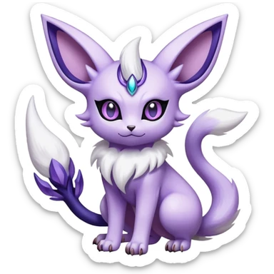 Shiny Exotic Badass Mystical Mysterious Gothic Espeon-Absol-Pokémon-Fakémon-hybrid-creature (full body) sticker