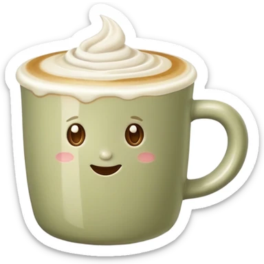 Latte in pale olive sticker