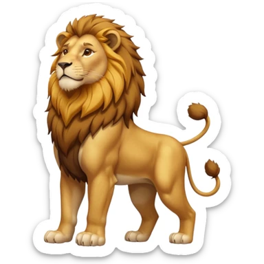 Create a single emoji of a Lion in full body, shown at a slight side angle in a natural, characteristic pose.
 sticker