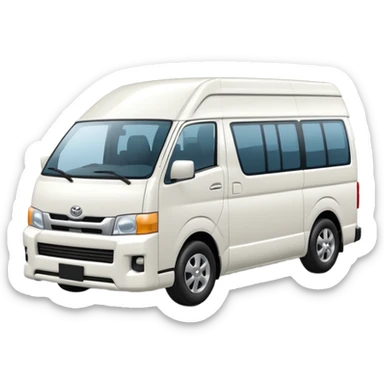 3D emoji of a Peruvian urban white toyota hiace sticker