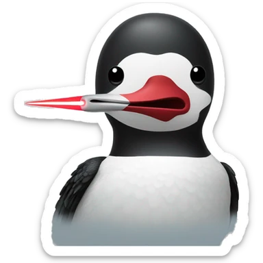 a minnesota loon with red laser shooting eyes sticker