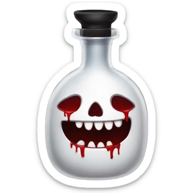 a stylish potion bottle with blood and a gothic lid, perfect for a vampire girl theme." sticker
