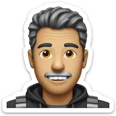  man with zipper mouth  sticker