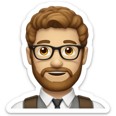 white man hipster brown hair without glasses sticker