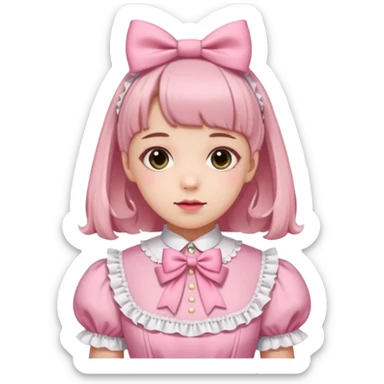 Fiyonklu ve pembe lolita giyen erkek çiz sticker