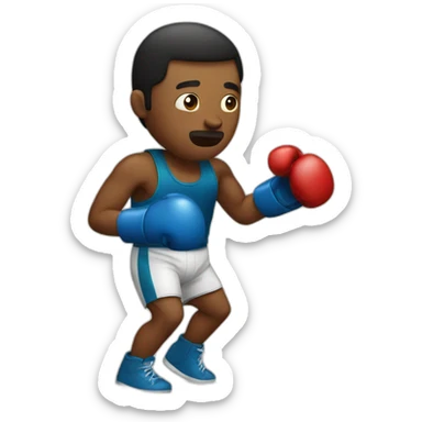 A man is practicing boxing sticker