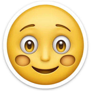 a yellow emoji-face with a nervous smile. the right eye is wide opened, the left eye is half closed. sticker