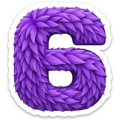 The fluffy letter S is purple in color sticker