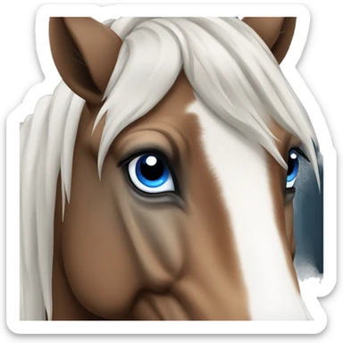 Noriker horse portrait with blue eyes. sticker