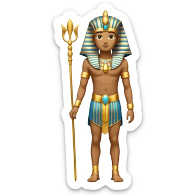 fullbody pharaoh with golden headdress sticker