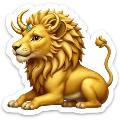 mythical horned lion sticker