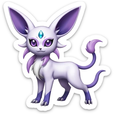 Shiny Exotic Badass Mystical Mysterious Gothic Espeon-Absol-Pokémon-Fakémon-hybrid-creature (full body) sticker