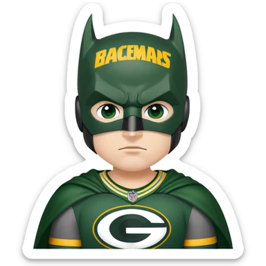 Batman as a Green Bay packers fan sticker