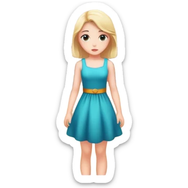 Girl in a dress in a library ￼ sticker