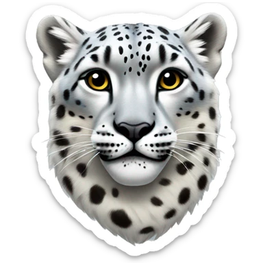 Snow leopard heart sticker