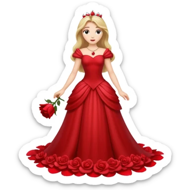 Red rose princess full body sticker