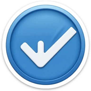 Blue circle with a tick in the middle sticker