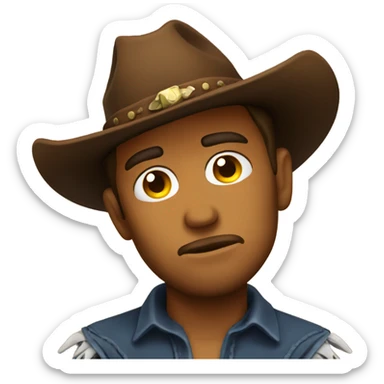 Sad cowboy emoji sticker