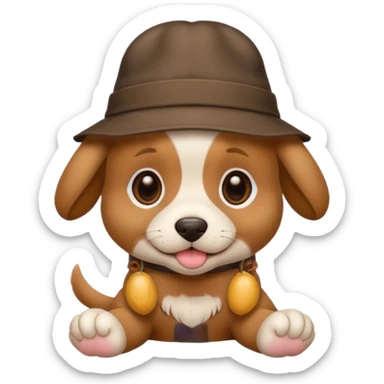 puppy dog with hat  sticker