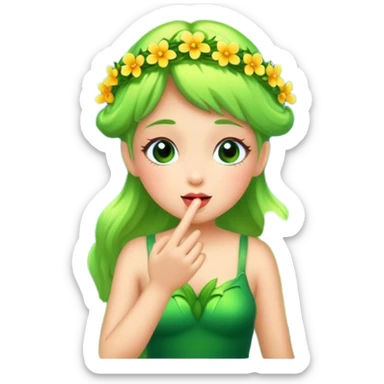 forest fairy blowing glowing kiss pollen sticker