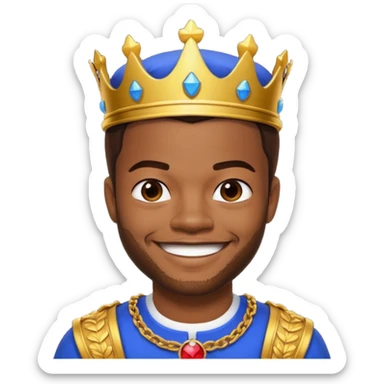 King Bach with dark brown hair sticker