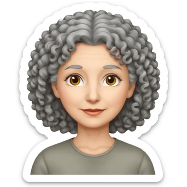 Femme 53 ans cheveux gris frisés  sticker