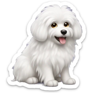 White fluffy dog sticker
