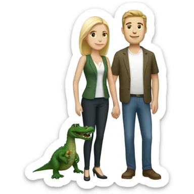 White couple with alligator  sticker