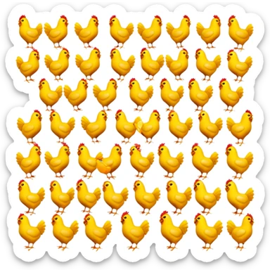 chicken 3d imoji count 100 transparent sticker