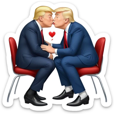 Donald trump kissing Elon musk’s feet sticker
