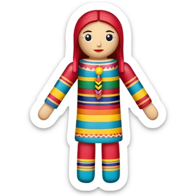traditional Guatemalan worry doll sticker